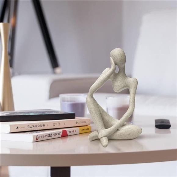Resin Thinker Style Abstract Sculpture Statue Collectible Figurines Home Office - Picture 4 of 7